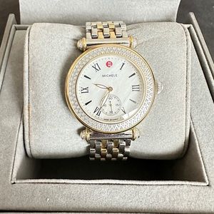 Michele Caber Diamond Two Tone Gold Watch